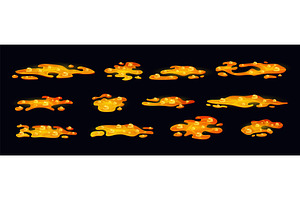 Lava puddle. Volcanic magma liquid, an Illustration by Stock-Smart-Start