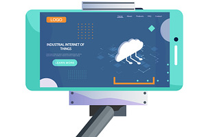 Tripod with smartphone and webpage, a Technology Illustration by TopVector