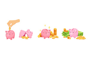 Piggy bank savings. Cartoon piglet, a Finance Illustration by Stock-Smart-Start