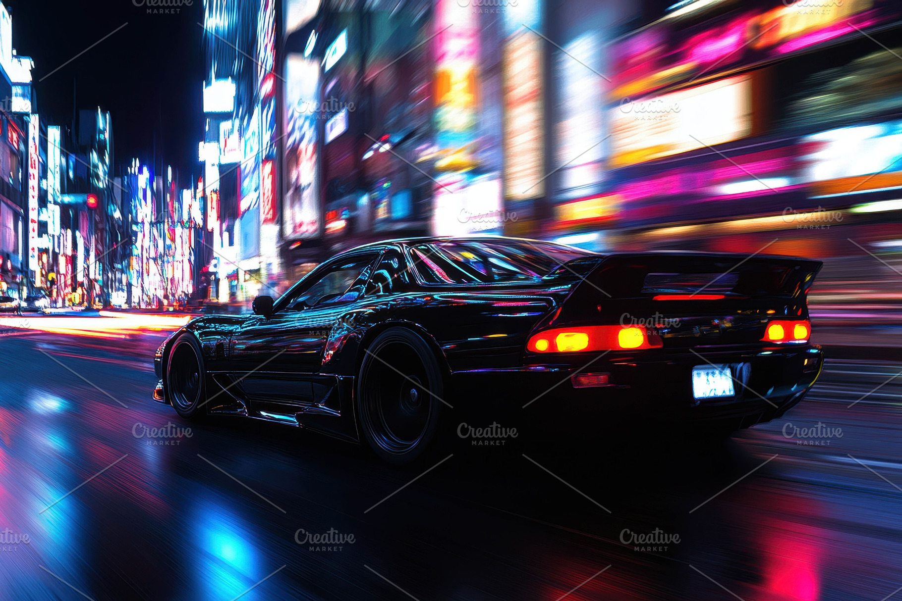 Nighttime street racing through vibr, a Photo by Tanuart