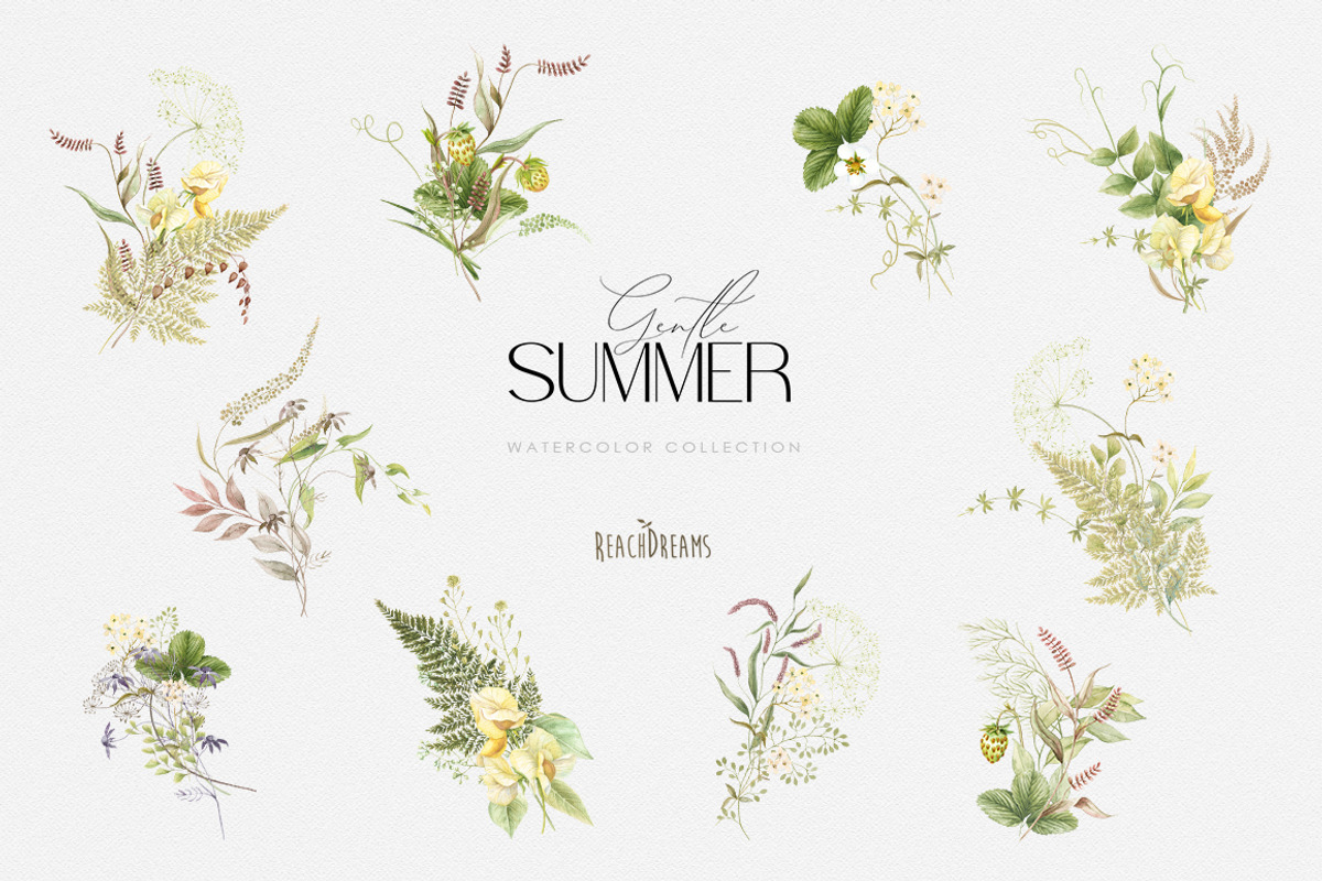 Meadow Flowers Strawberry Collection, a Decorative Illustration by ReachDreams (Photo 3 of 11)