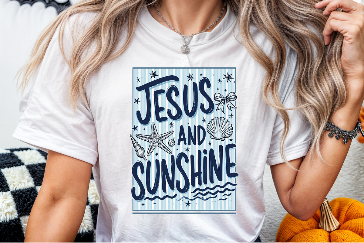 Jesus and Sunshine Summer Beach PNG, a Seasonal Illustration by Sublimation Artist (Photo 6 of 9)