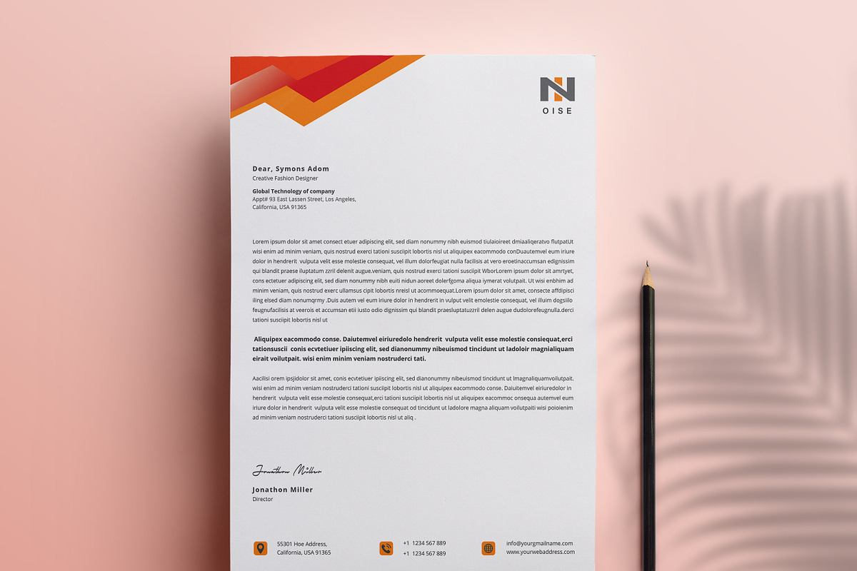 Letterhead Word Template, a Stationery Template by ResumeDevisers (Photo 8 of 8)