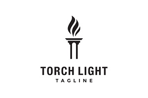 Torch Fire Flame Light Logo Design, a Branding & Logo Template by jundio studio