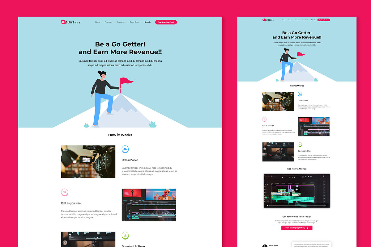 Saas Startup Landing Page Template, a Landing Page Template by K_Srinivas