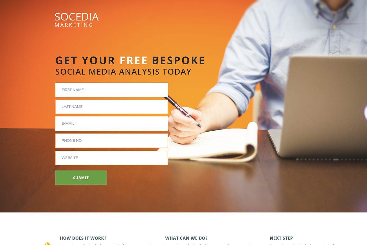 Social Media Company Landing Page, a Landing Page Template by Apexure Designs