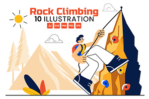 10 Rock Climbing Illustration, a Sport Illustration by denayunebgt