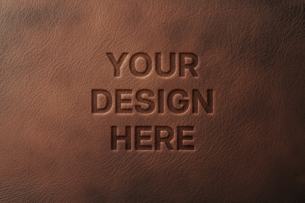Leather Pressed Logo Mockup, a Mockup by Design Squad (Photo 4 of 4)