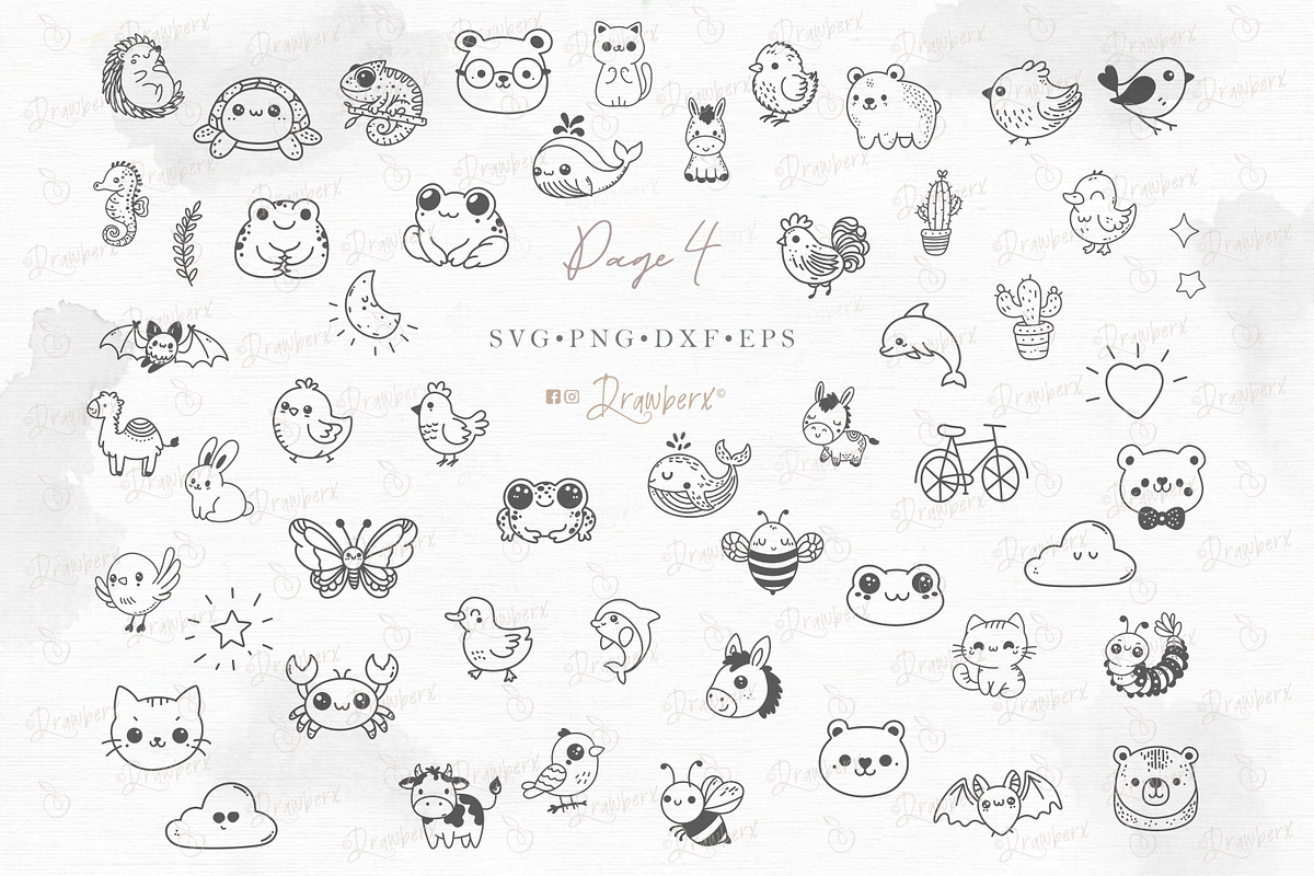 Cute Animal Svg Bundle, doodle 129, an Illustration by Drawberx (Photo 8 of 10)