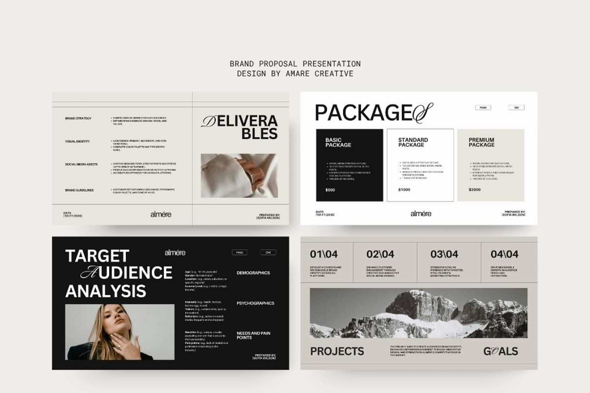 30 Page Brand Proposal Canva Template | Amare Creative preview 8
