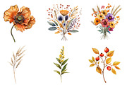 Autumn Wildflowers Clipart, an Illustration by CreationArt (Thumbnail 2 of 5)