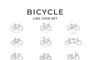Set line icons of bicycle, an Outline Icon by motorama (Thumbnail 1 of 2)