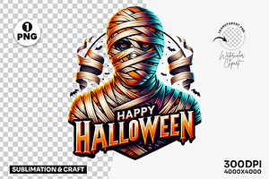 Happy Halloween Mummy Clipart PNG, a Seasonal Illustration by Creative Arslan