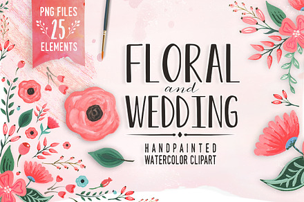 Floral watercolor clipart