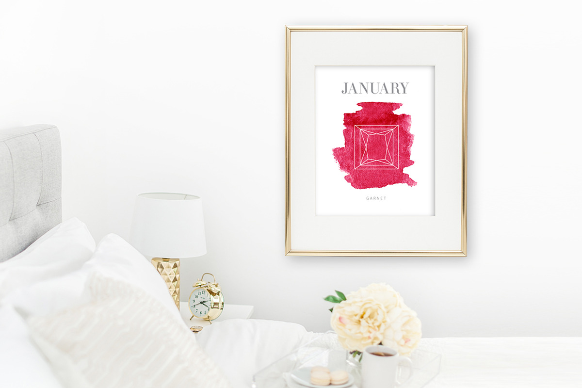 January Garnet Birthstone Print, an Illustration by Charming Ink (Photo 2 of 2)