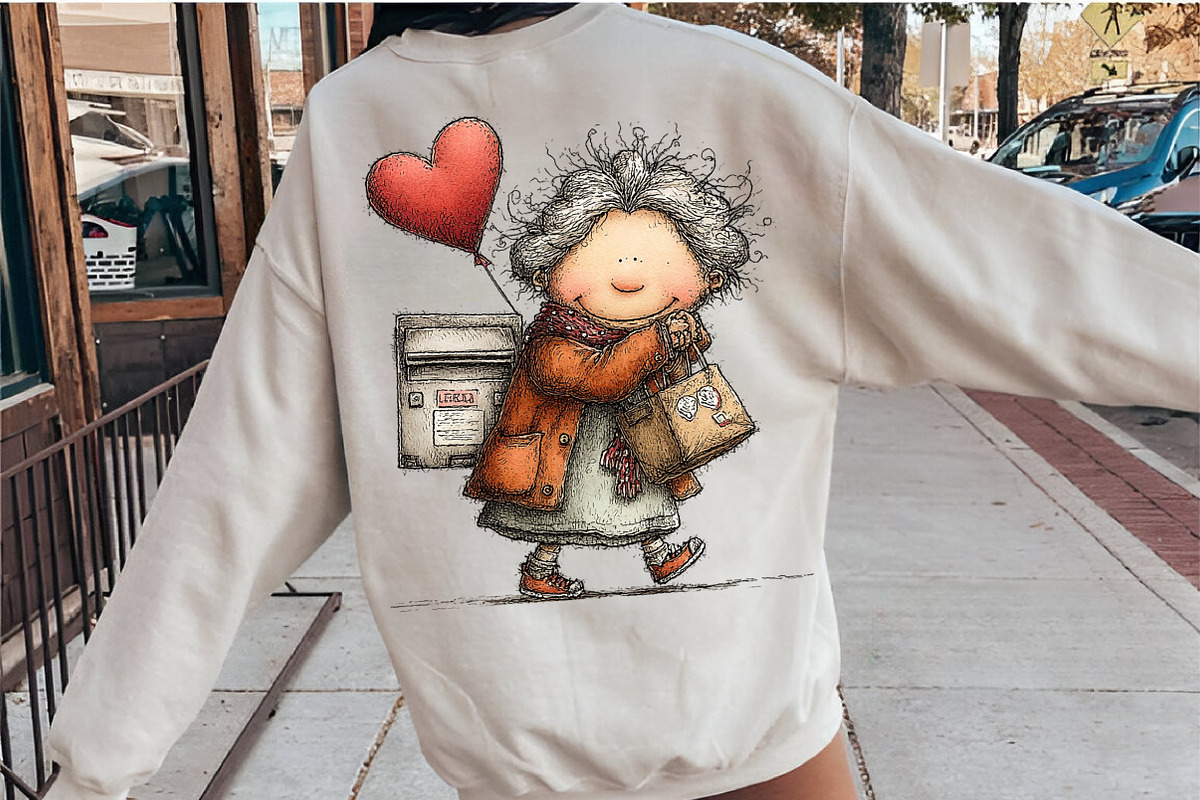 Quirky Elderly Valentine Woman PNG, an Illustration by SinaCreation (Photo 9 of 11)