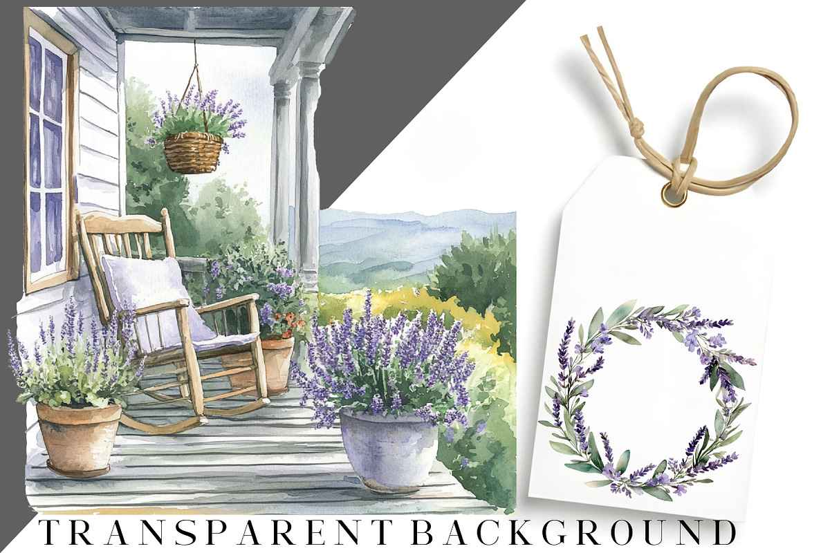 Wild Lavender Watercolor Clipart Set, an Illustration by DreamCafeArt (Photo 8 of 8)