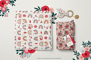 Floral Christmas clipart & pattern, an Animal Illustration by Cozy pattern shop (Thumbnail 13 of 14)