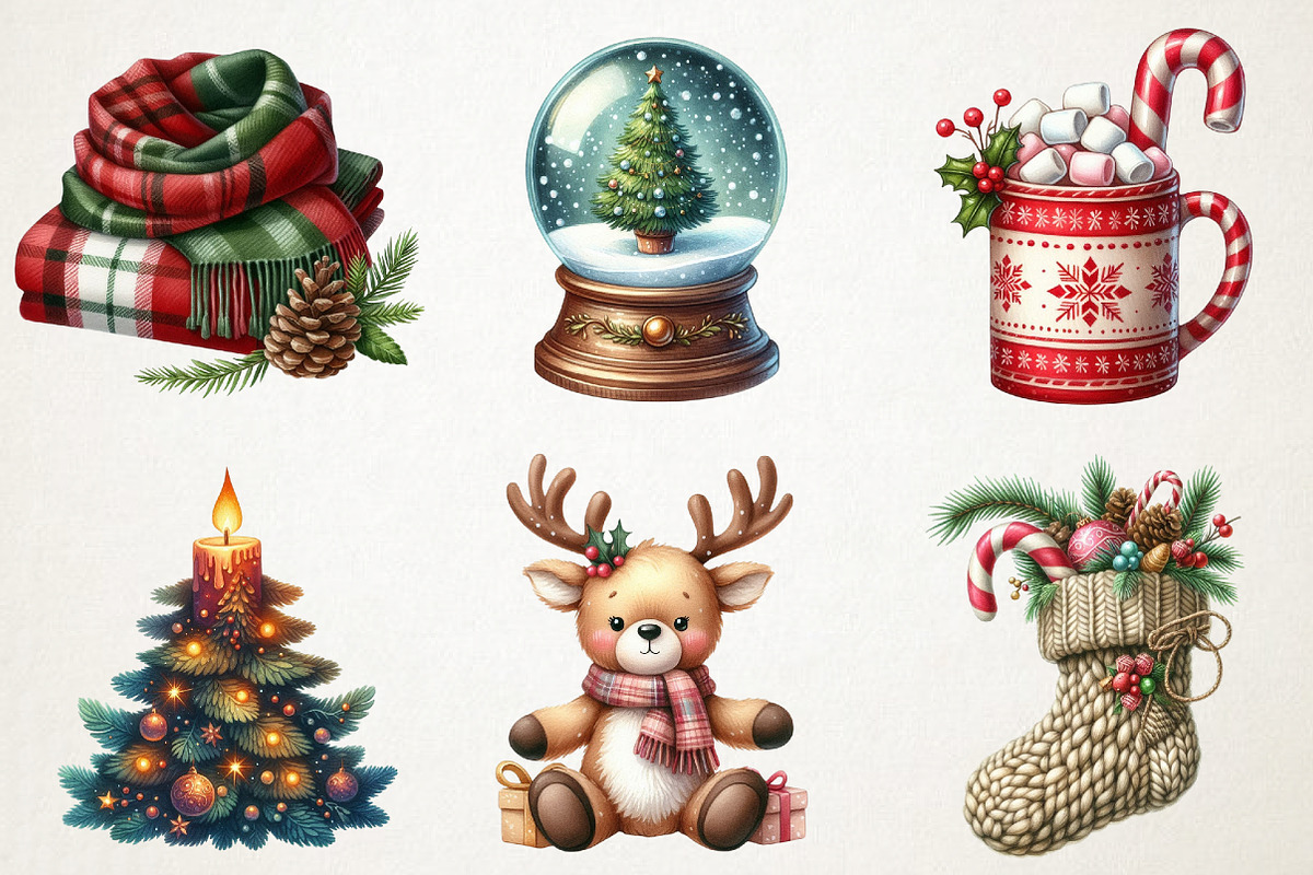 Cozy Christmas Vibes Clipart Bundle, an Illustration by RobertsArt (Photo 7 of 7)