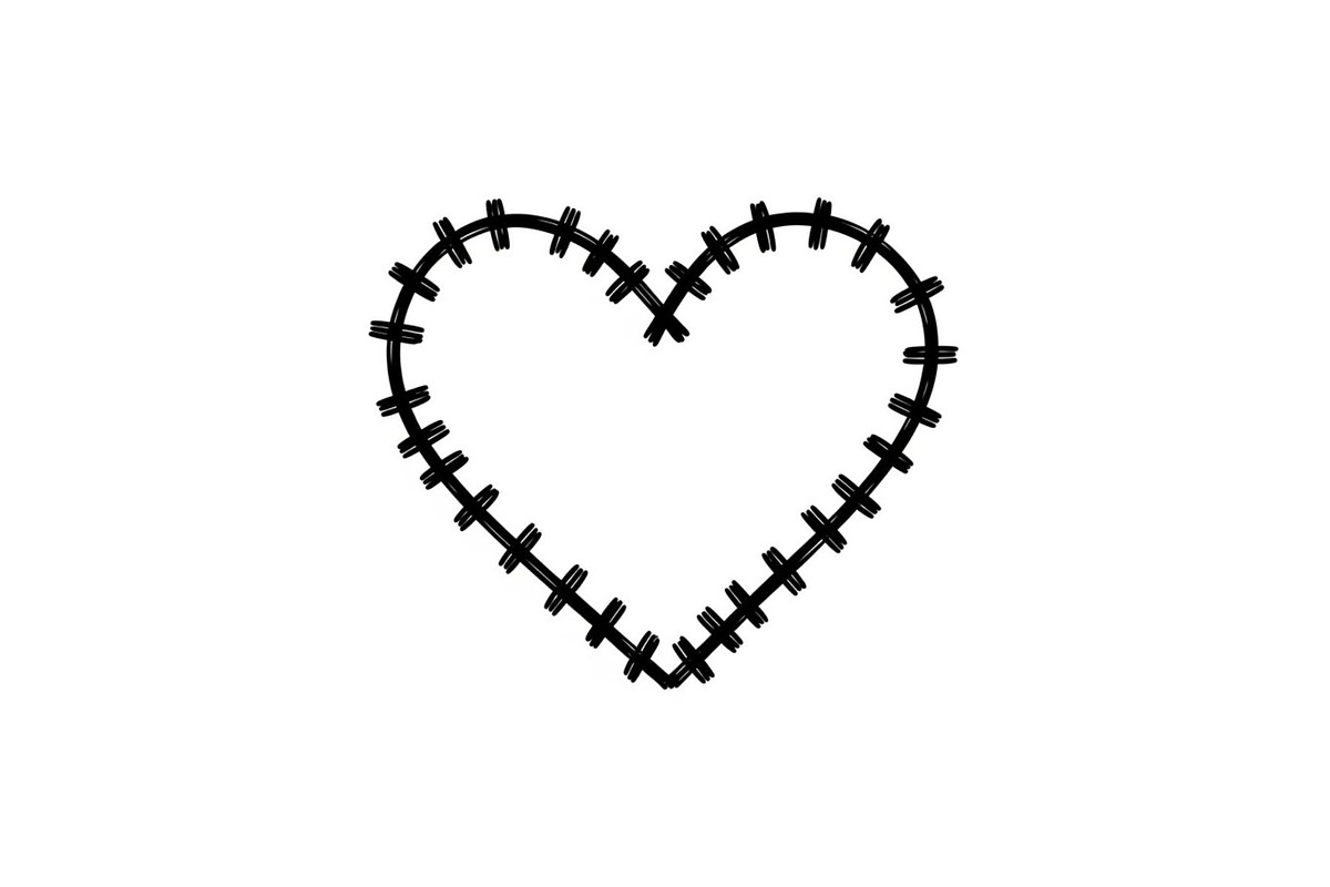 Stitched Heart Silhouette Vector Bun, an Illustration by Designs_River (Photo 37 of 41)