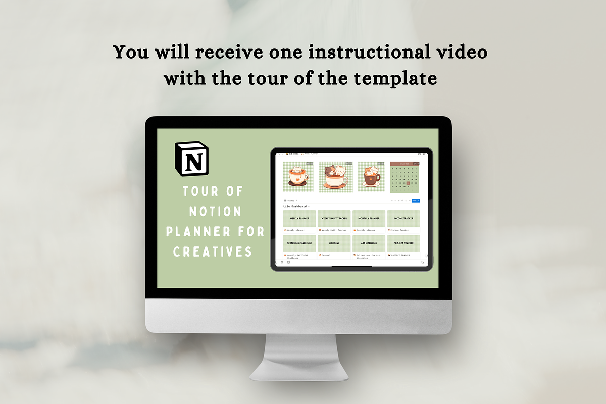 Notion artist planner, a Design Template by Petite Zakka Boutique (Photo 5 of 9)