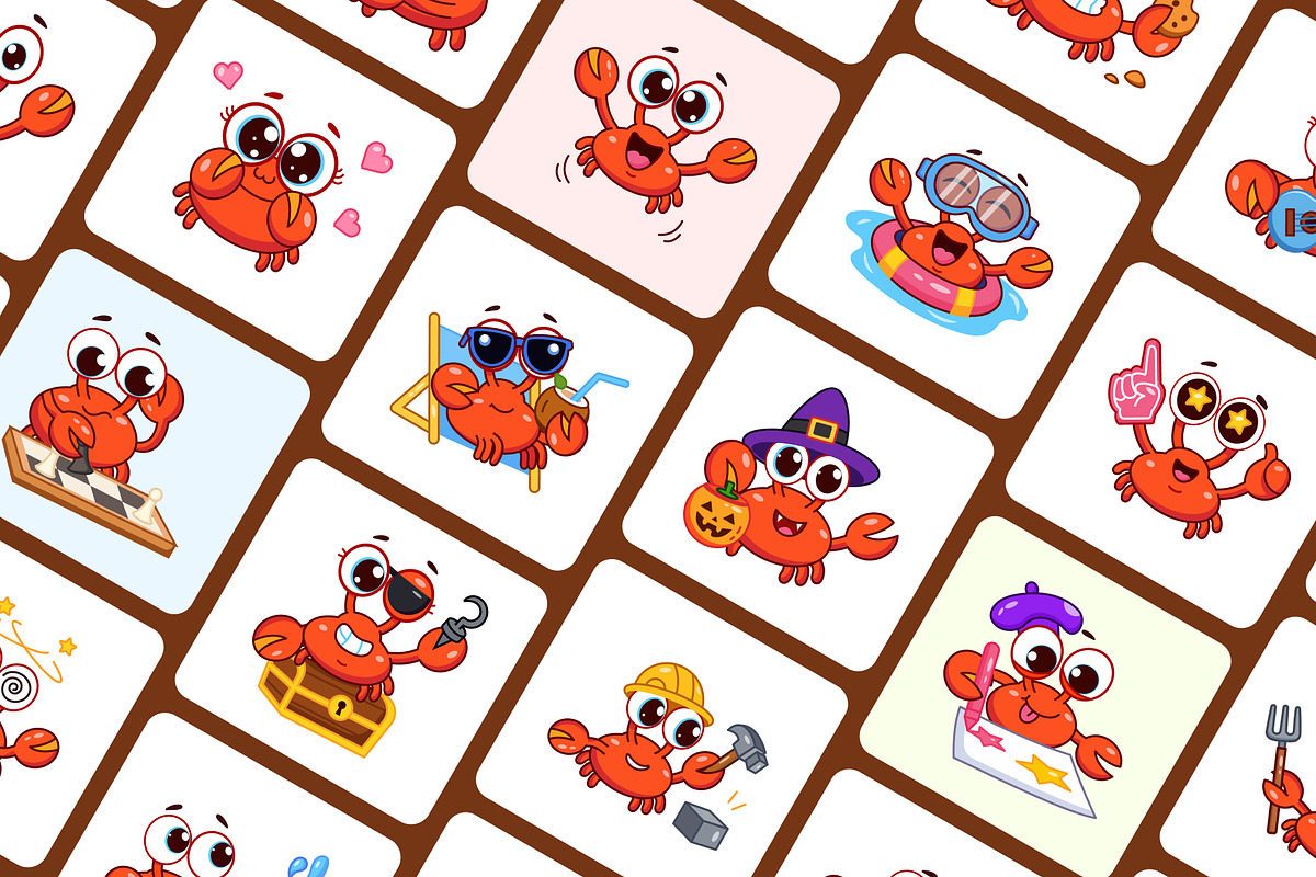 55 Animated Crab Vectors, an Emoji Icon by Brickclay (Photo 3 of 4)