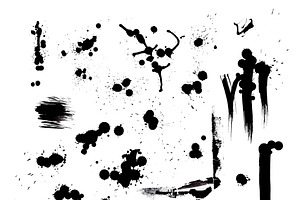 Vector Set Of Artistic Stains