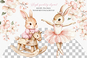 Cute Pink Bunny Clipart, an Animal Illustration by ClipArtCharm (Thumbnail 7 of 7)