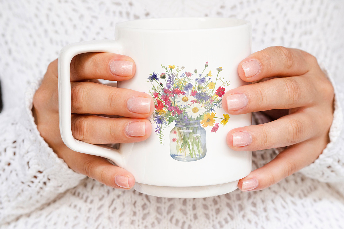 Wildflower in a Mason Jar PNG Images, an Object Graphic by ThingsbyLary (Photo 3 of 10)