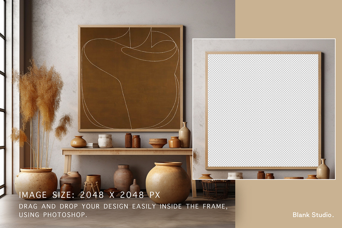 Terracotta - Poster Mockup Scenes., a Household Mockup by Blank Studio (Photo 2 of 3)
