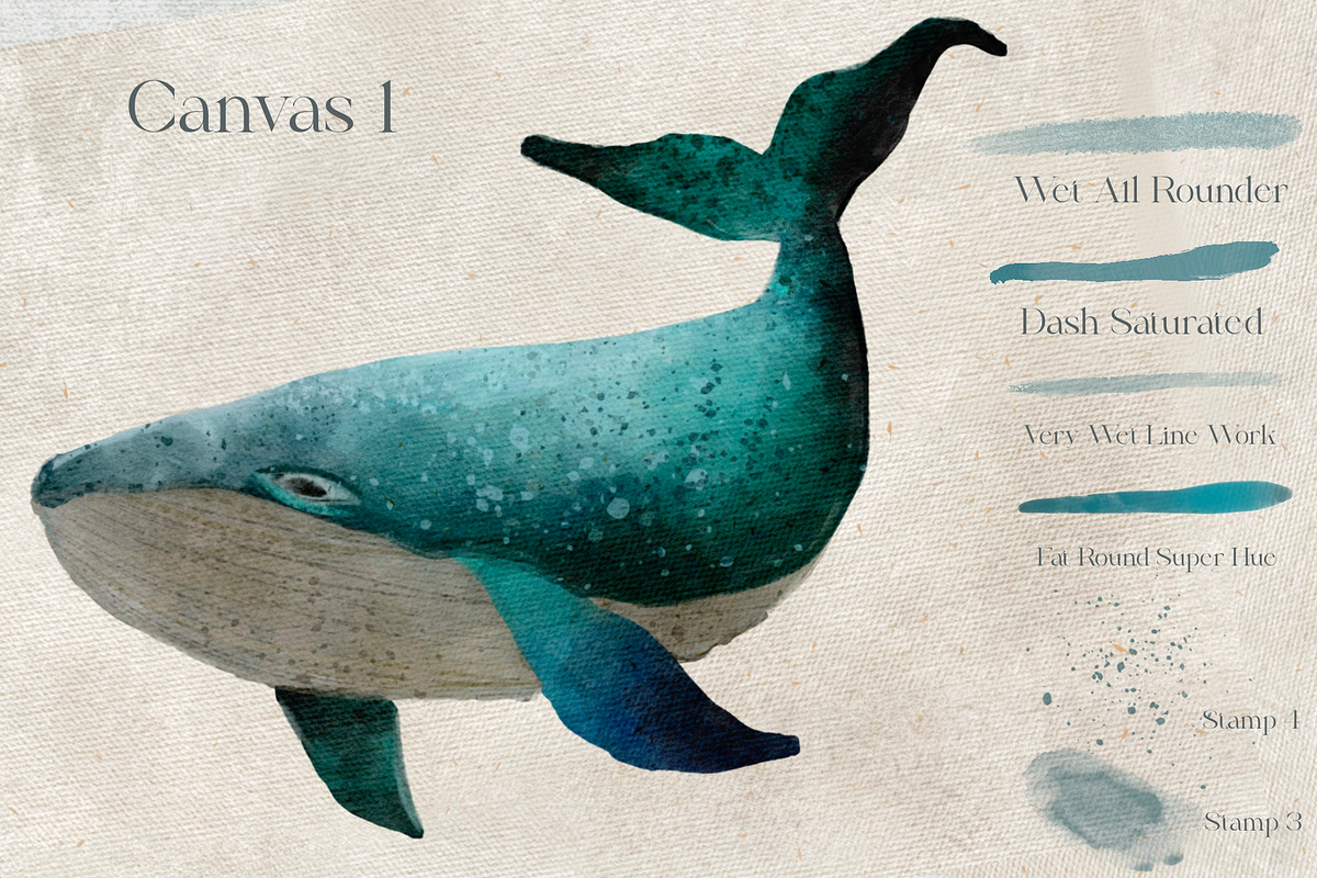Acquarello Wet Procreate Brushes, a Brush Add-On by KJP Designs (Photo 7 of 10)