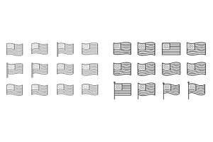 Multiple variations of the American, an Illustration by ZinetroN