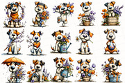 Whimsical Spring Dog Clipart, an Illustration by OK Design (Thumbnail 3 of 6)