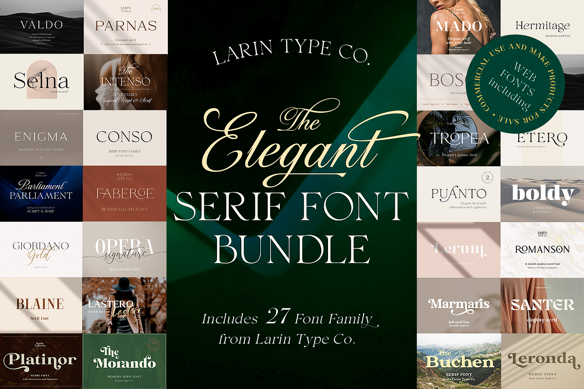 Elegant Serif Font Bundle, a Serif Font by Larin Type Co. (Photo 1 of 15)