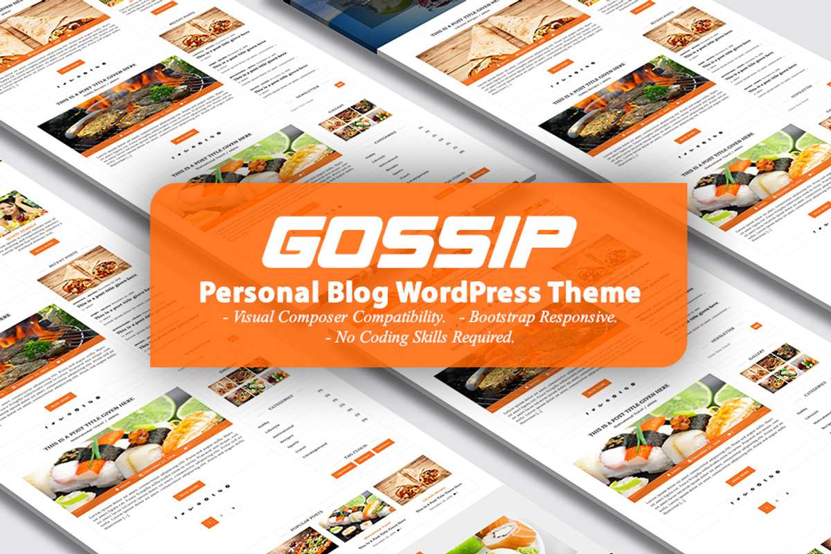 GOSSIP Personal Blog WordPress Theme, a WordPress Template by Dueza.Com