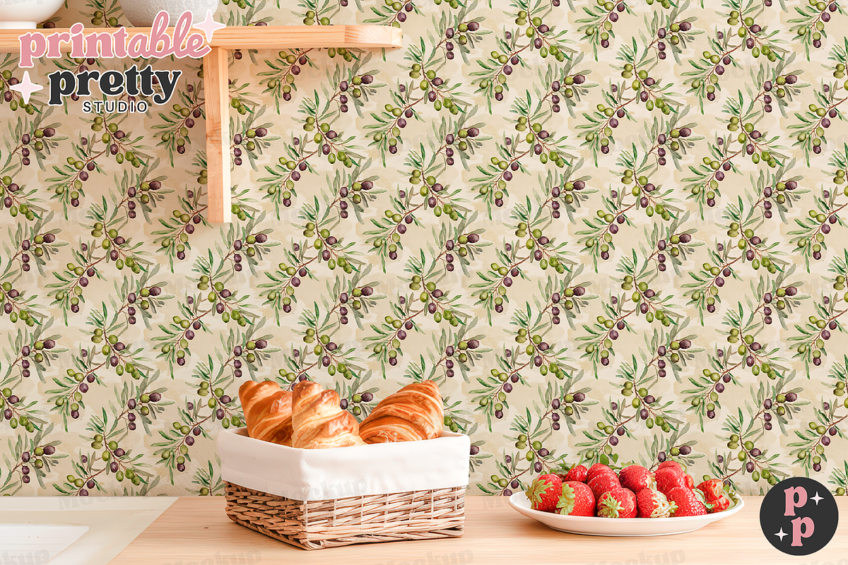 Cottage Kitchen Wallpaper Mockup PSD, a Product Mockup by Printable Pretty Studio (Photo 3 of 11)