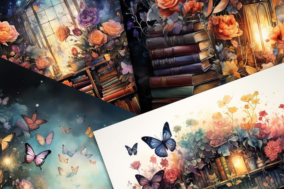 Whimsical Library, a Background Graphic by Curve Design (Photo 5 of 9)