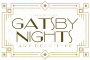 Gatsby Nights - Art Deco Typeface, a Sans Serif Font by HipFonts (Thumbnail 1 of 9)