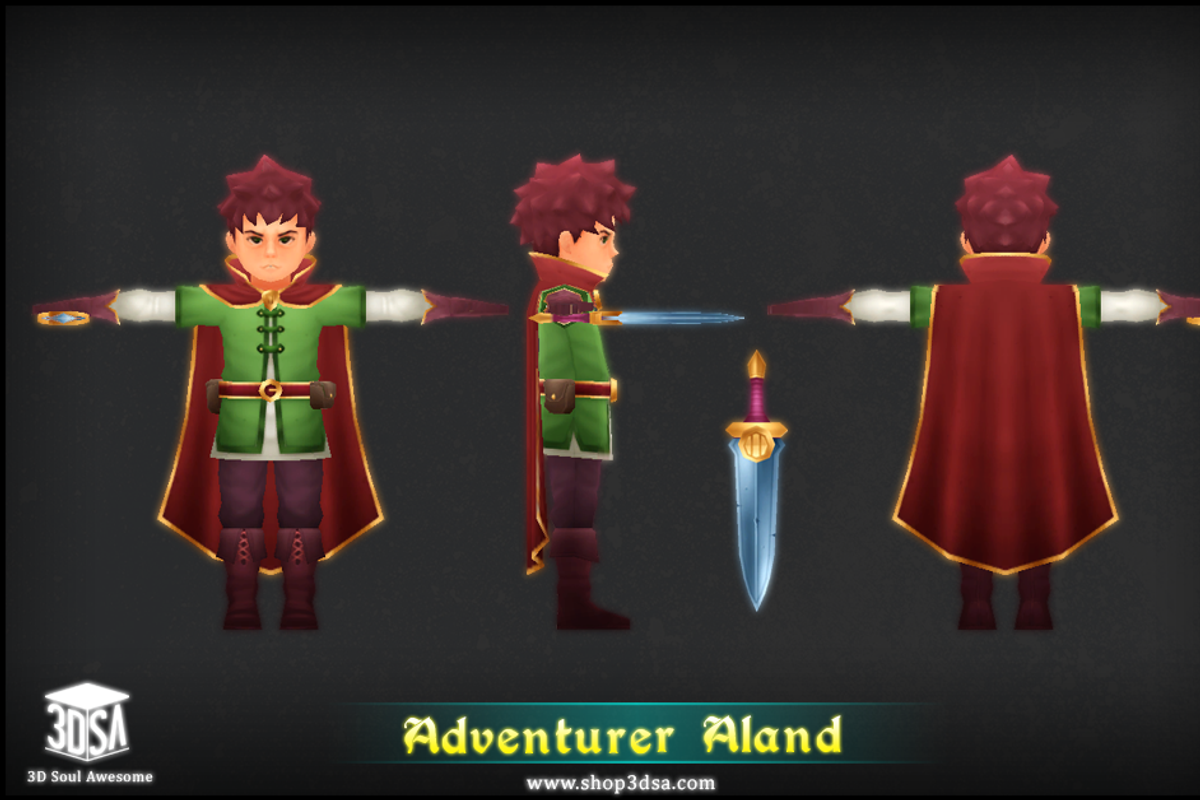 Adventurer Aland, a Characters & Person 3D Model by Meshtint Studio (Photo 3 of 4)