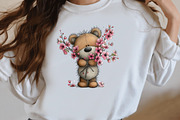 Whimsical spring teddy bear clipart, an Illustration by Designworld (Thumbnail 7 of 10)