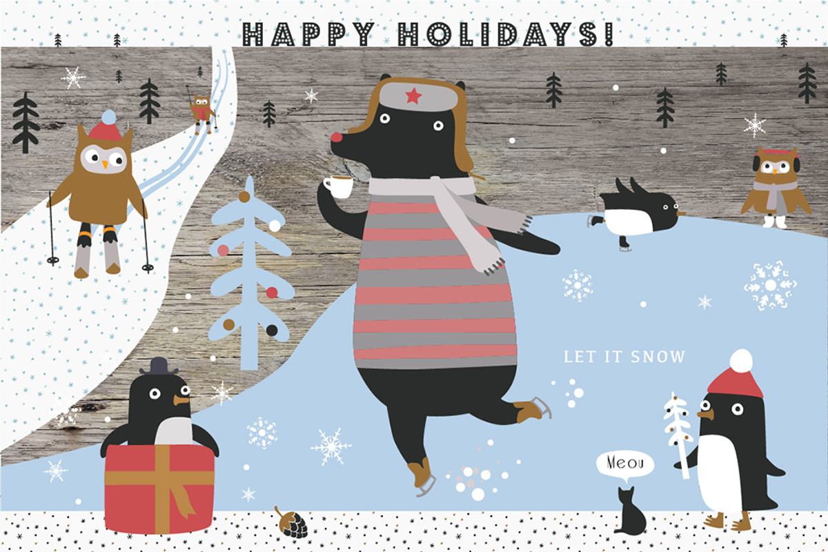 Winter Holidays, an Animal Illustration by Alena (Photo 1 of 5)