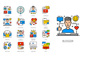 Blogging, social media content, an Object Illustration by Vector Tradition