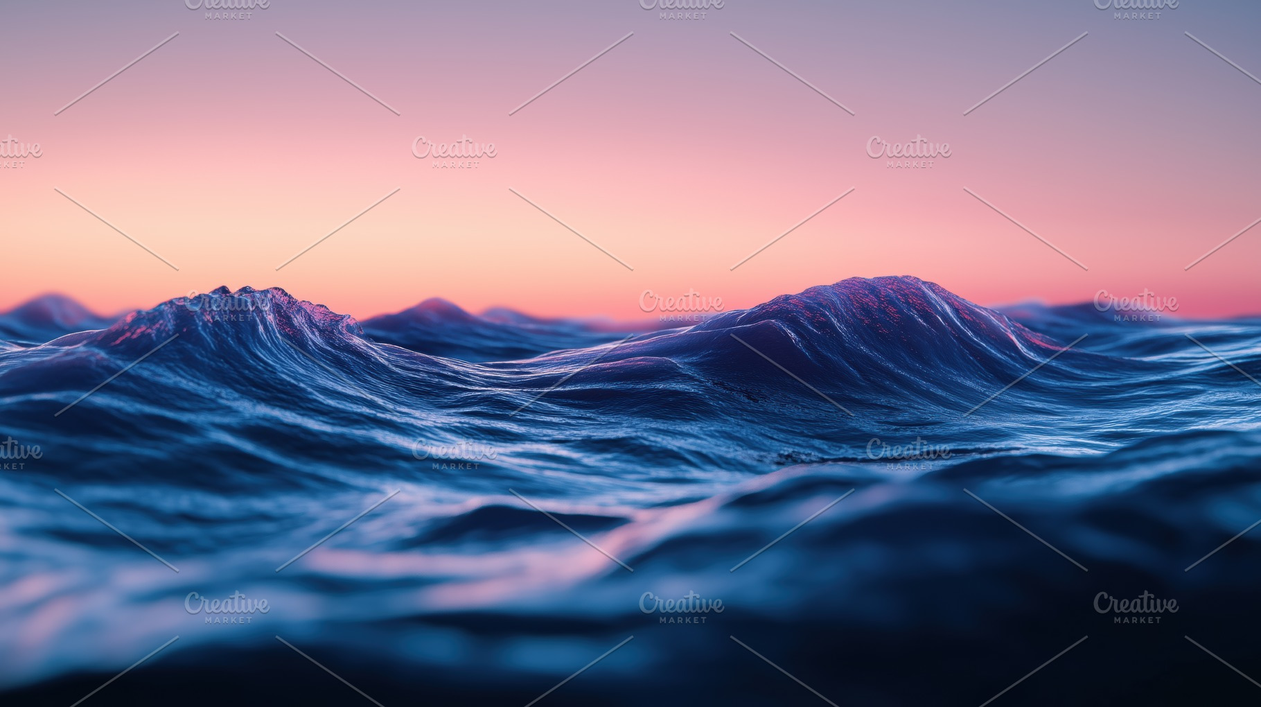 A serene view of ocean waves at sunset, showcasing gentle rolling waves with a, a Photo by Textures & Backgrounds