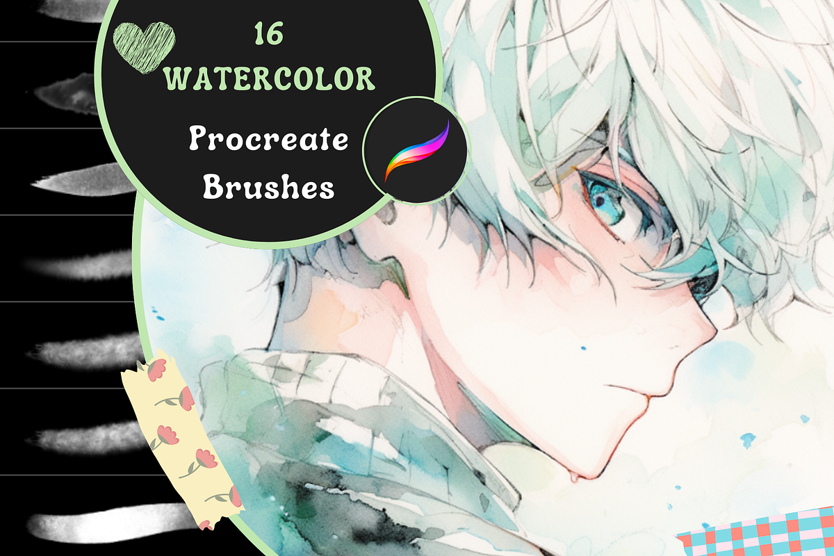 Premium Procreate Watercolor Brushes, a Brush Add-On by nikiartcorner (Photo 1 of 10)