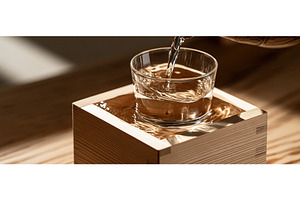Japanese Sake Pouring Into Glass Cup, a Food & Drink Photo by piter.goskov