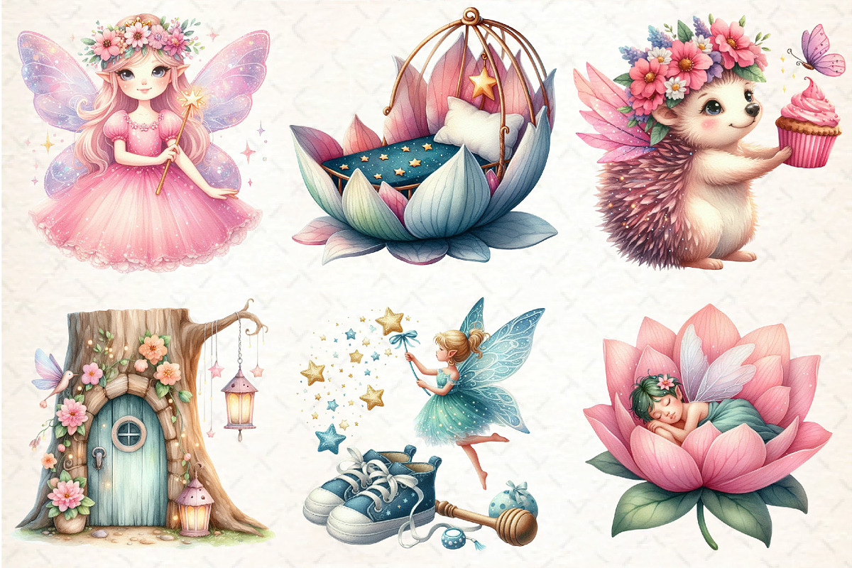 Pink Woodland Fairy Clipart, an Illustration by DreamCafeArt (Photo 4 of 6)