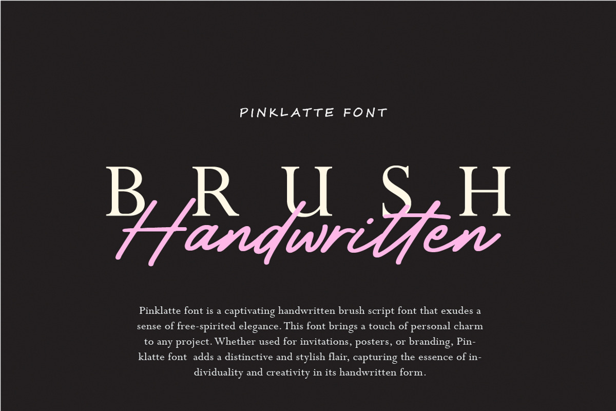 Pinklatte Handwritten Brush Font, a Script Font by Typebae (Photo 2 of 7)