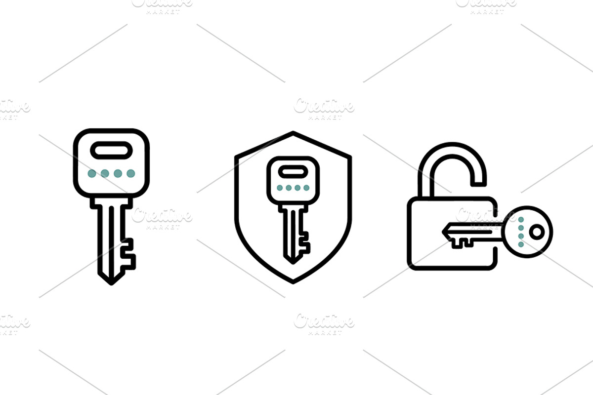 Key Security Access Vector Icon Set, an Object Graphic by Artonix (Photo 2 of 3)