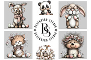 Quirky Easter Animals Clipart, an Illustration by Black Bird Studio (Thumbnail 5 of 5)