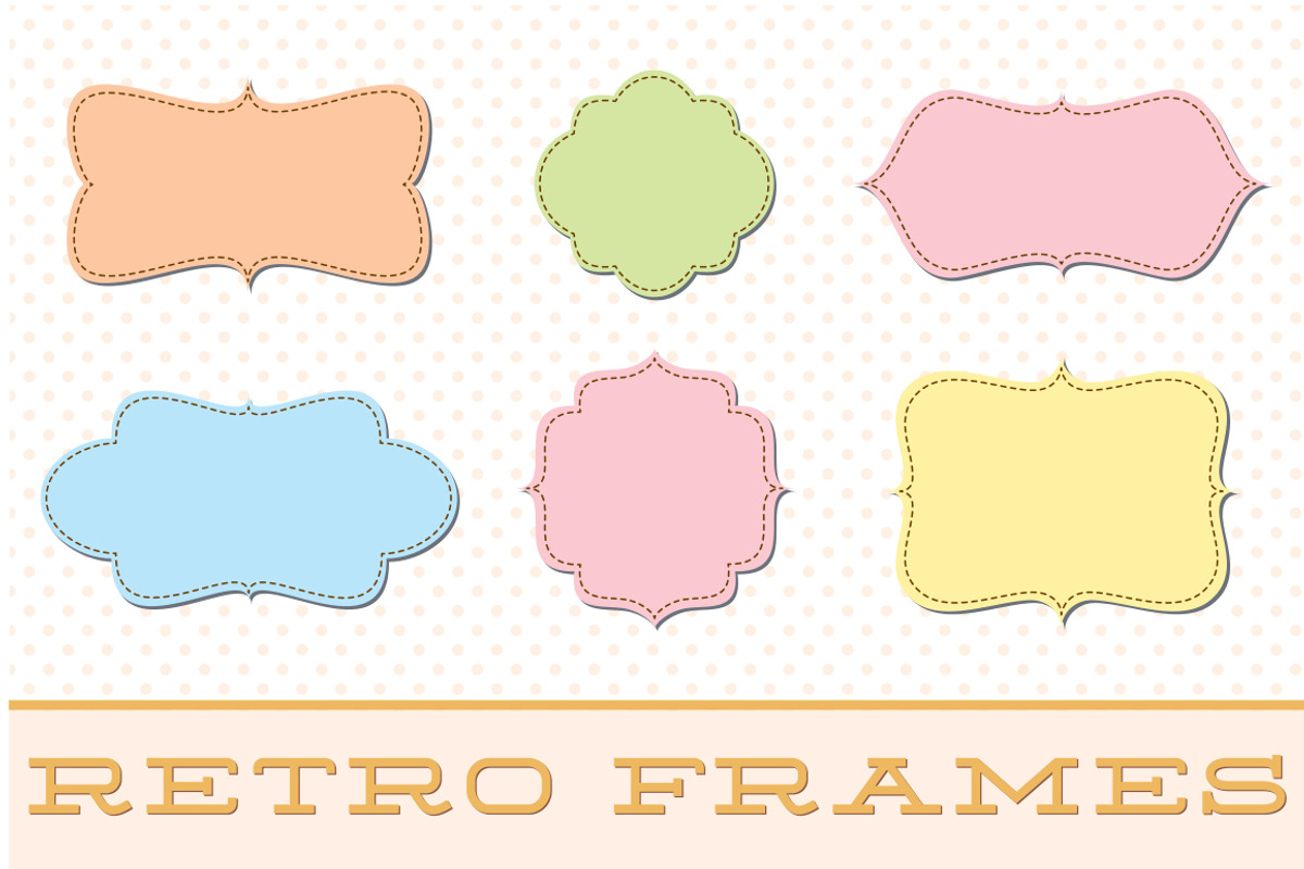 Retro Label Frames Shapes Set No 28, a Shape Add-On by starsunflowerstudio